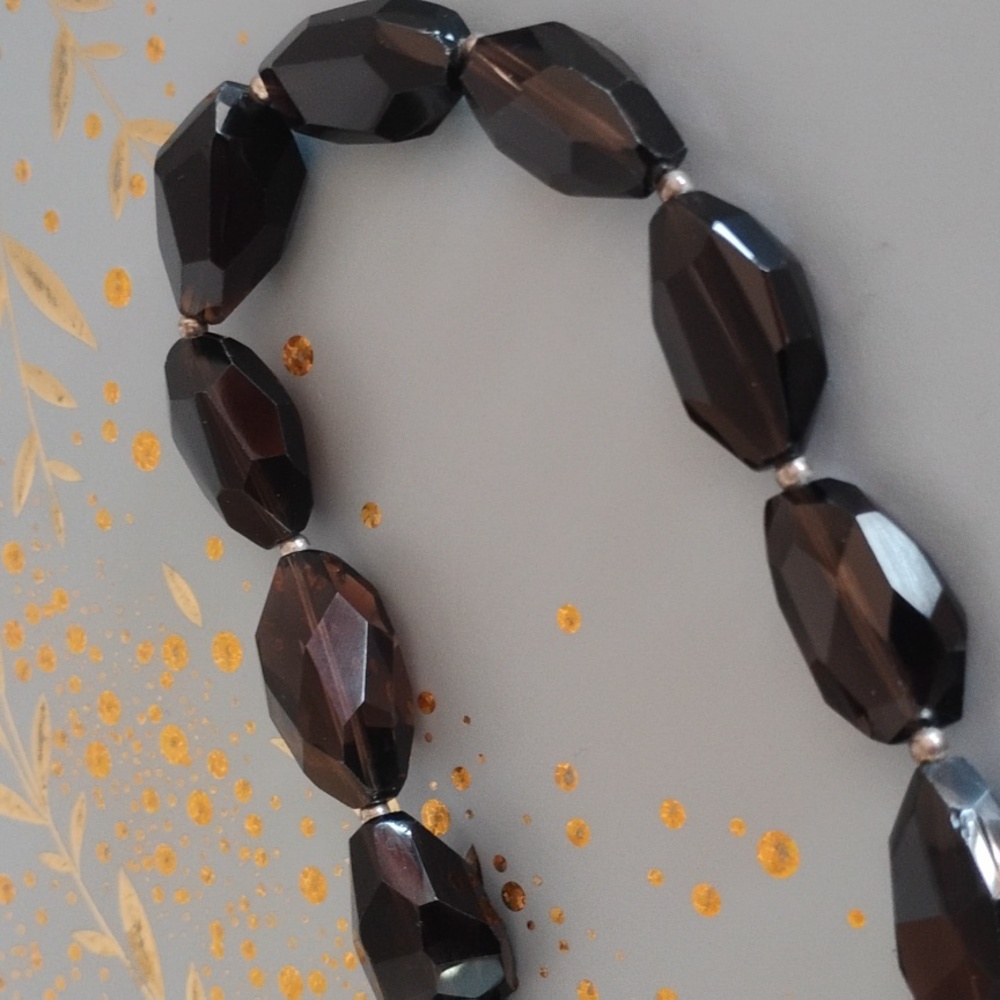 High Faceted Smoky Quartz Necklace - Picture 6 of 9